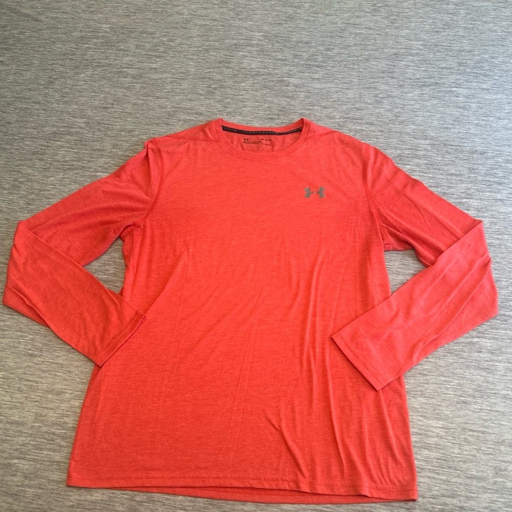 Under Armour Men's heat gearVibrant Red Long Sleeve Tee